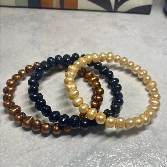 Honora Set of 3 Cultured Pearl Bracelets - Picture 3 of 6